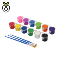 12 Colors 10ml Textile Paint with Nylon Brushes for Fabric